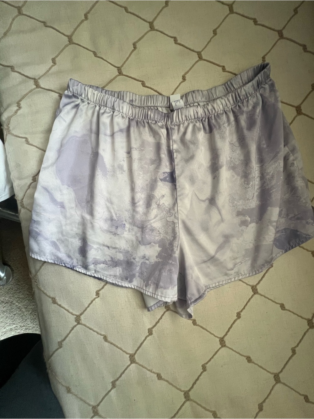 Light Lavender Satin Sleep Shorts pajama shorts